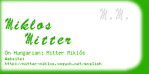 miklos mitter business card